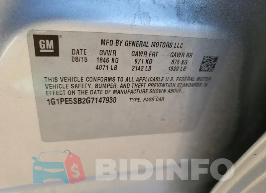 1G1PE5SB2G7147930 Photo# 12