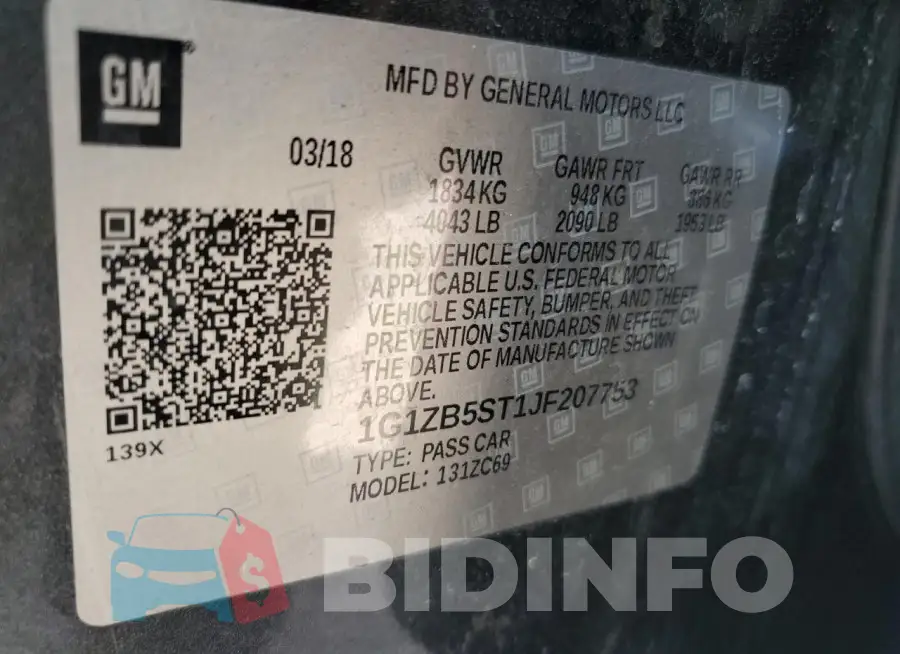 1G1ZB5ST1JF207753 Photo# 12