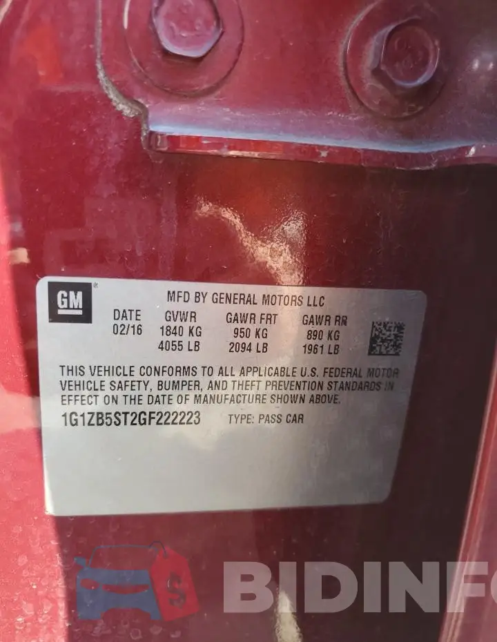 1G1ZB5ST2GF222223 Photo# 12