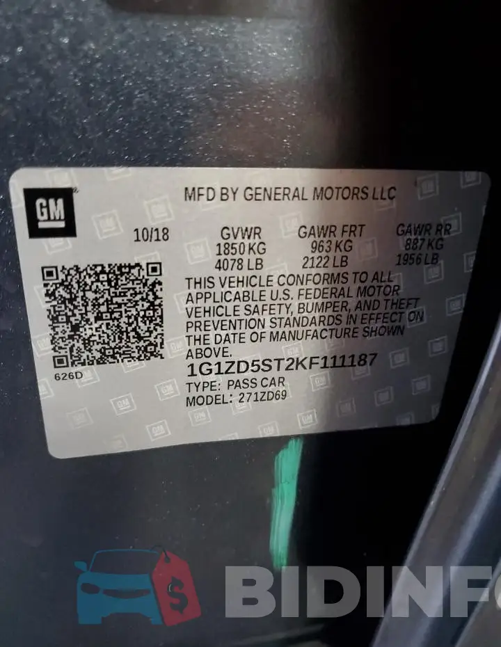 1G1ZD5ST2KF111187 Photo# 12