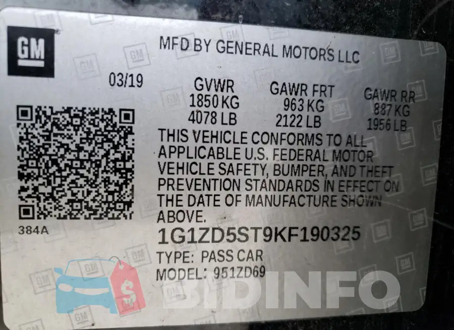 1G1ZD5ST9KF190325 Photo# 12