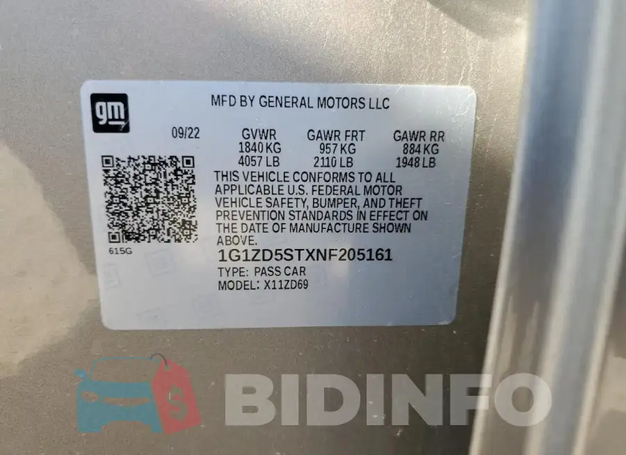 1G1ZD5STXNF205161 Photo# 12
