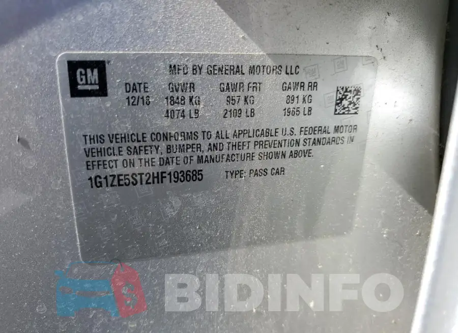 1G1ZE5ST2HF193685 Photo# 12