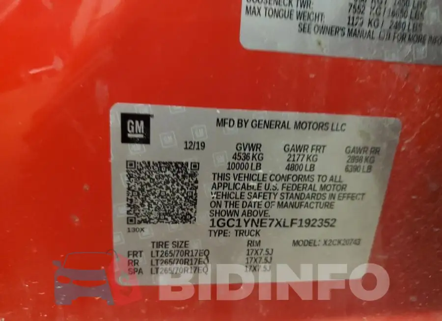 1GC1YNE7XLF192352 Photo# 12