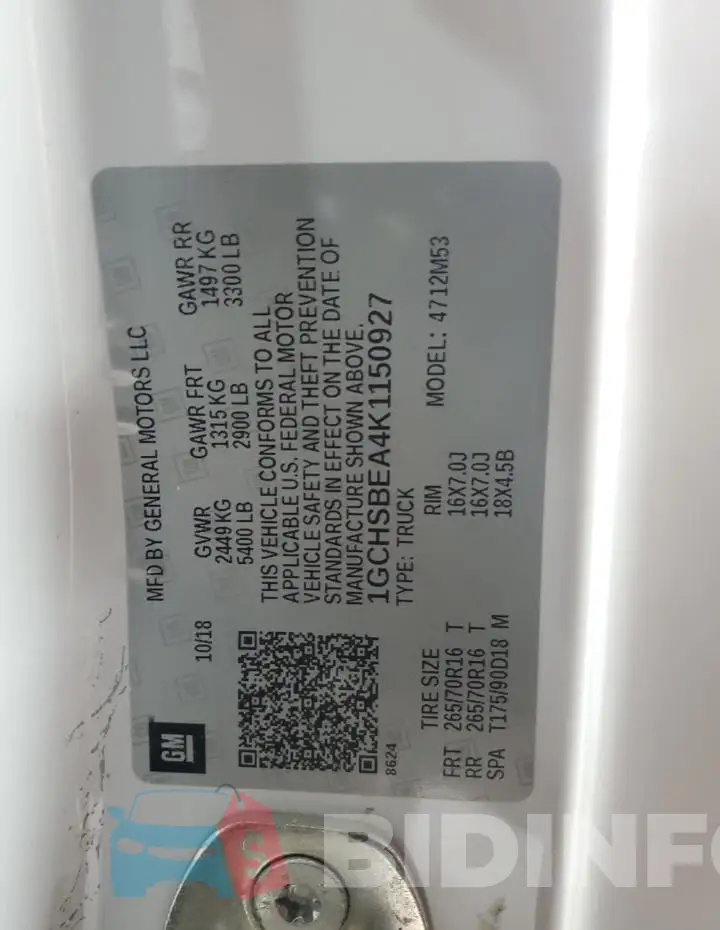 1GCHSBEA4K1150927 Photo# 12