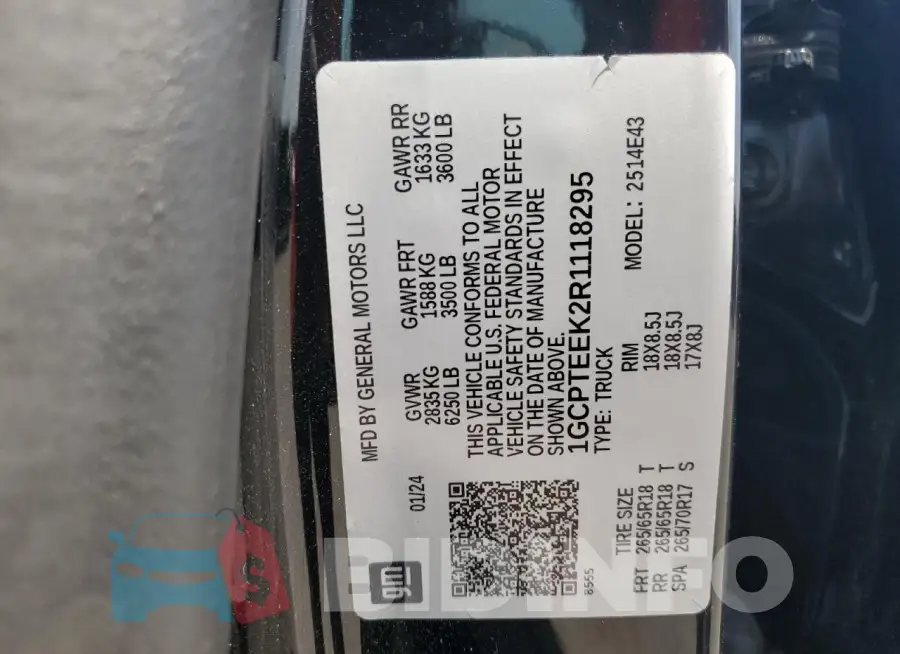 1GCPTEEK2R1118295 Photo# 12