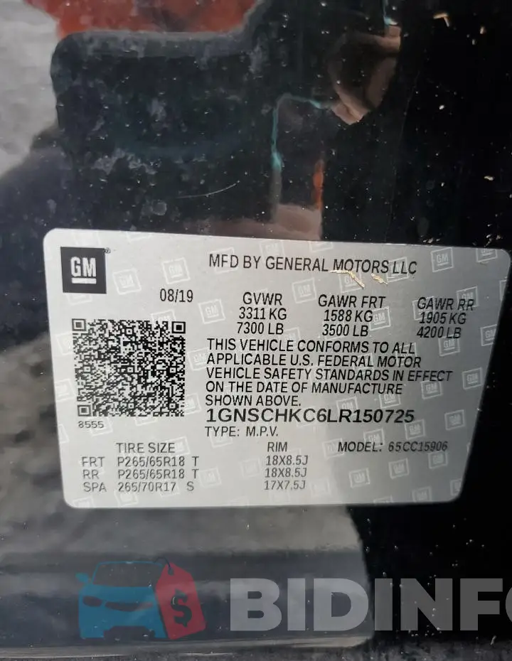 1GNSCHKC6LR150725 Photo# 13