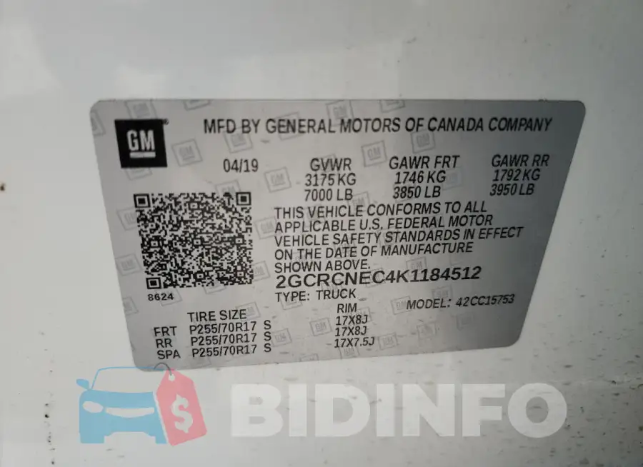 2GCRCNEC4K1184512 Photo# 12