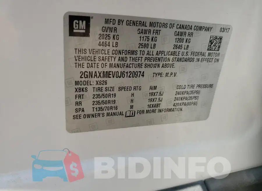 2GNAXMEV0J6120974 Photo# 13