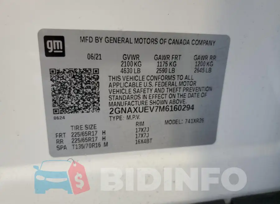 2GNAXUEV7M6160294 Photo# 13