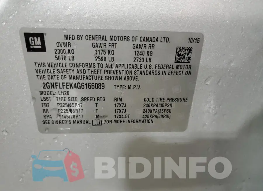 2GNFLFEK4G6166089 Photo# 12