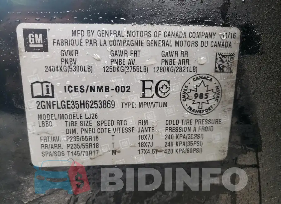 2GNFLGE35H6253869 Photo# 13