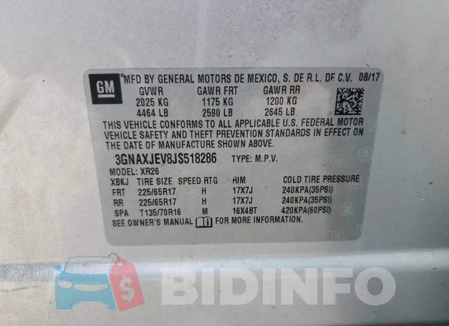 3GNAXJEV8JS518286 Photo# 14