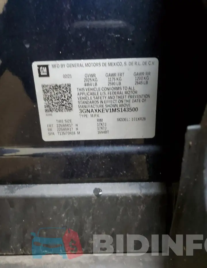 3GNAXKEV1MS143500 Photo# 13