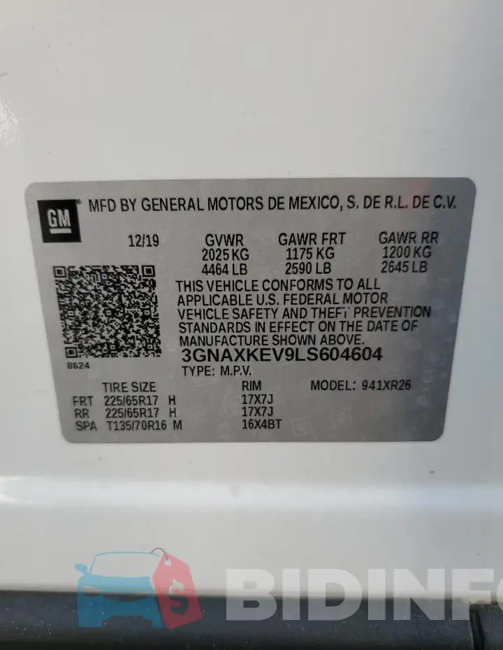 3GNAXKEV9LS604604 Photo# 12