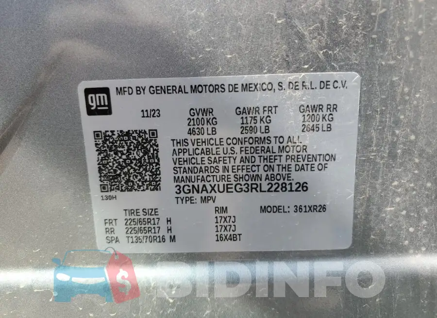 3GNAXUEG3RL228126 Photo# 14