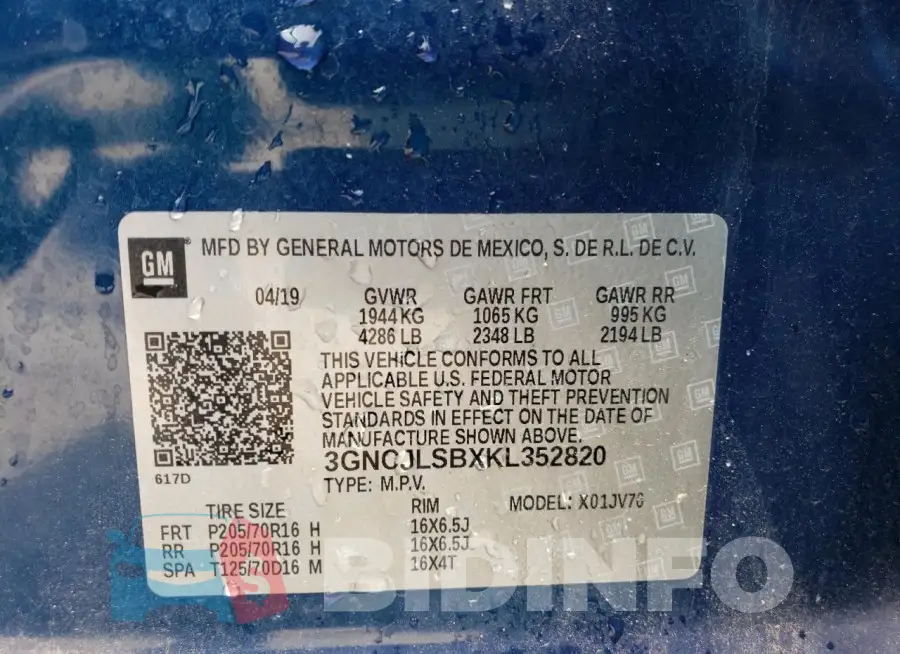 3GNCJLSBXKL352820 Photo# 13