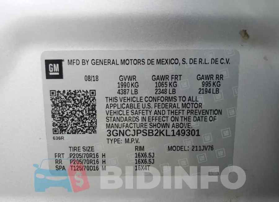 3GNCJPSB2KL149301 Photo# 13