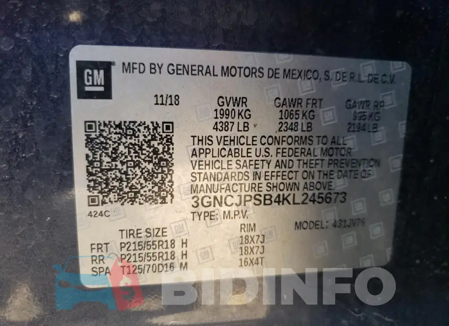 3GNCJPSB4KL245673 Photo# 12