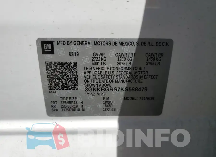 3GNKBGRS7KS588479 Photo# 13