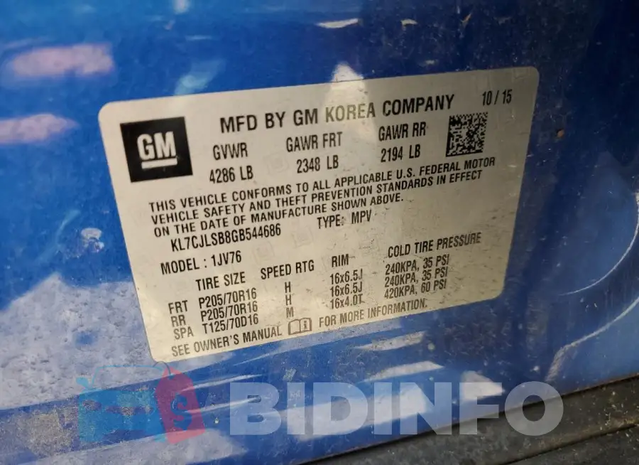KL7CJLSB8GB544686 Photo# 13