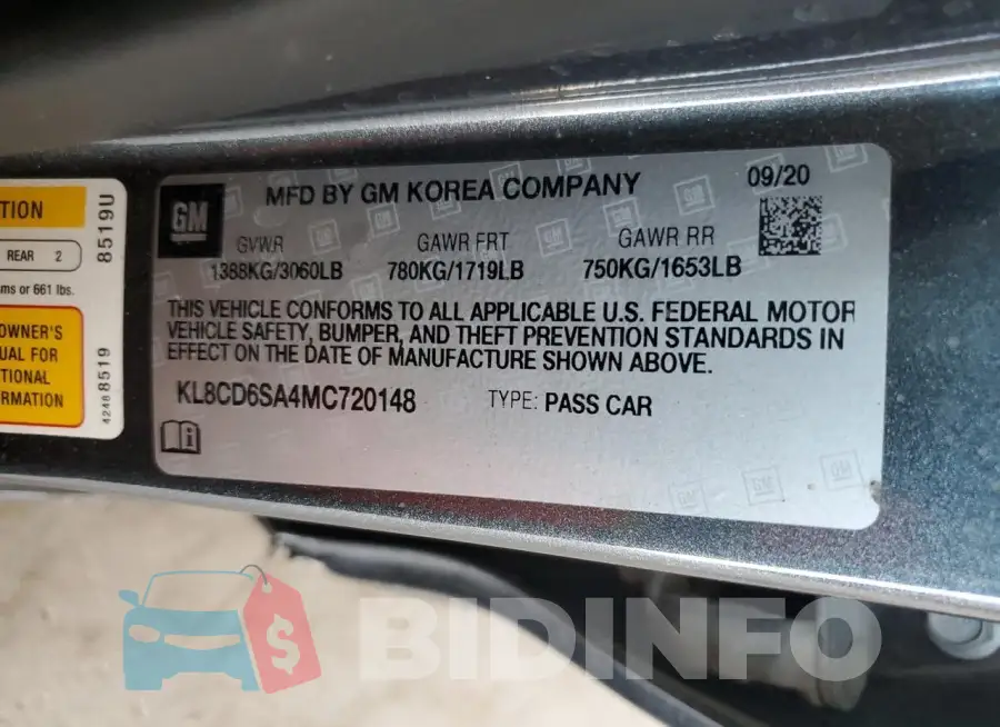KL8CD6SA4MC720148 Photo# 12