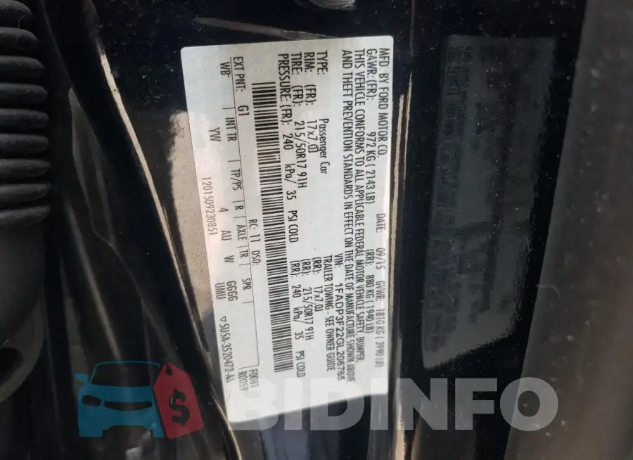 1FADP3F22GL206765 Photo# 12