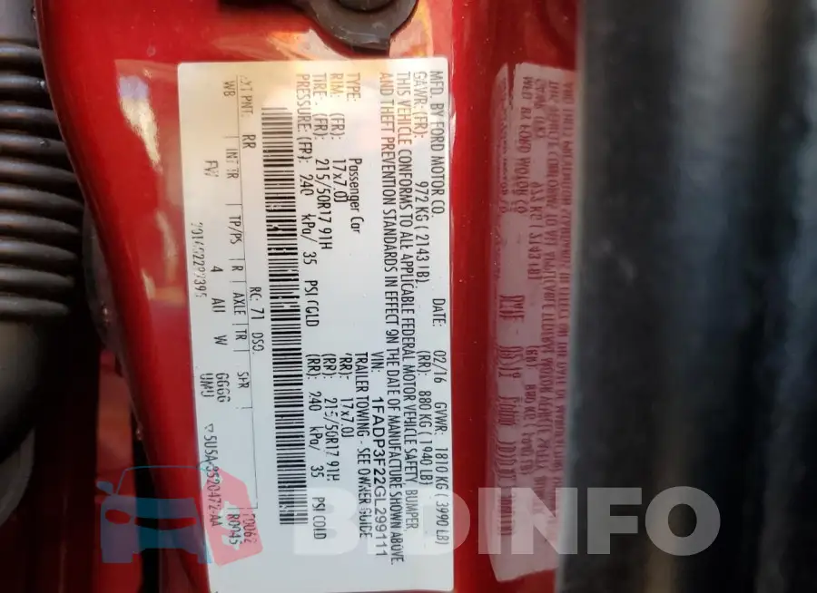 1FADP3F22GL299111 Photo# 13