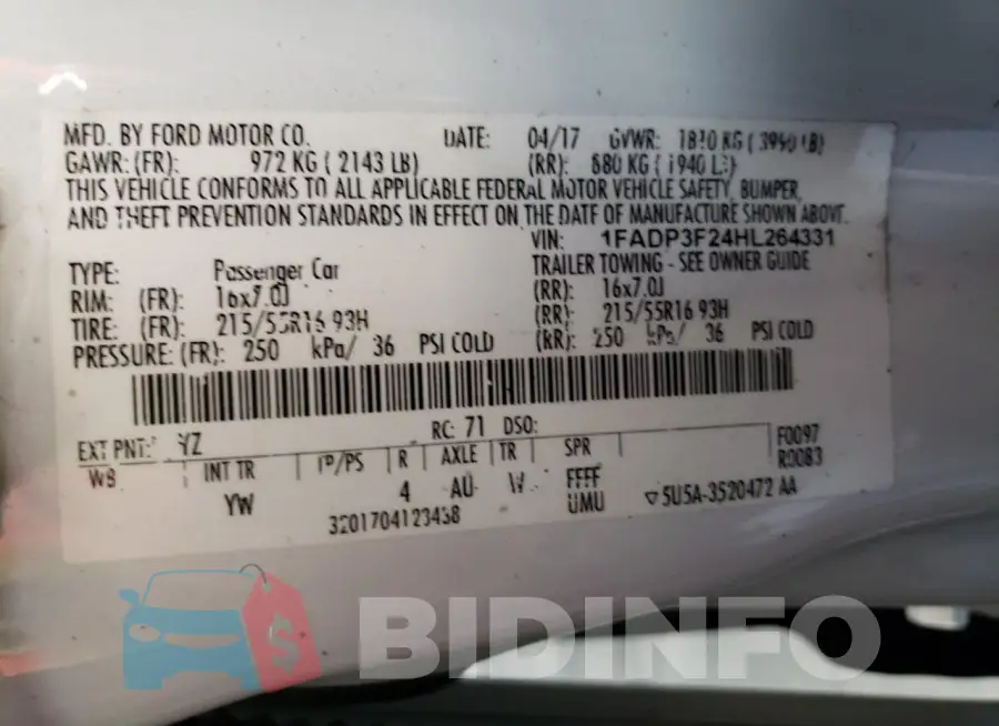 1FADP3F24HL264331 Photo# 12