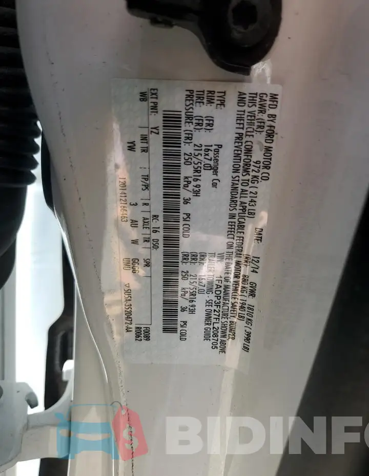 1FADP3F27FL208705 Photo# 12