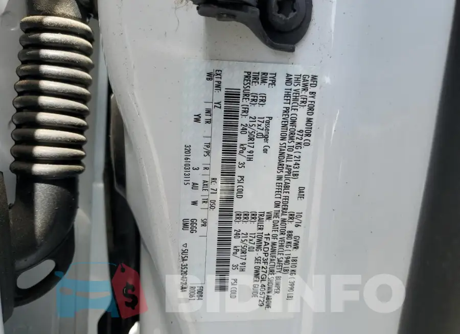 1FADP3F27GL405729 Photo# 13