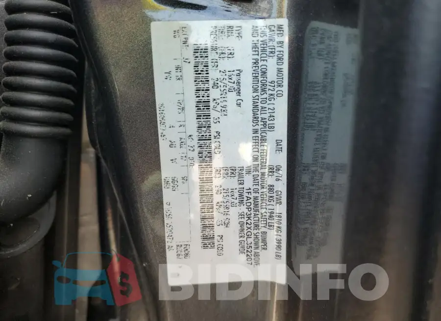 1FADP3K2XGL352207 Photo# 12
