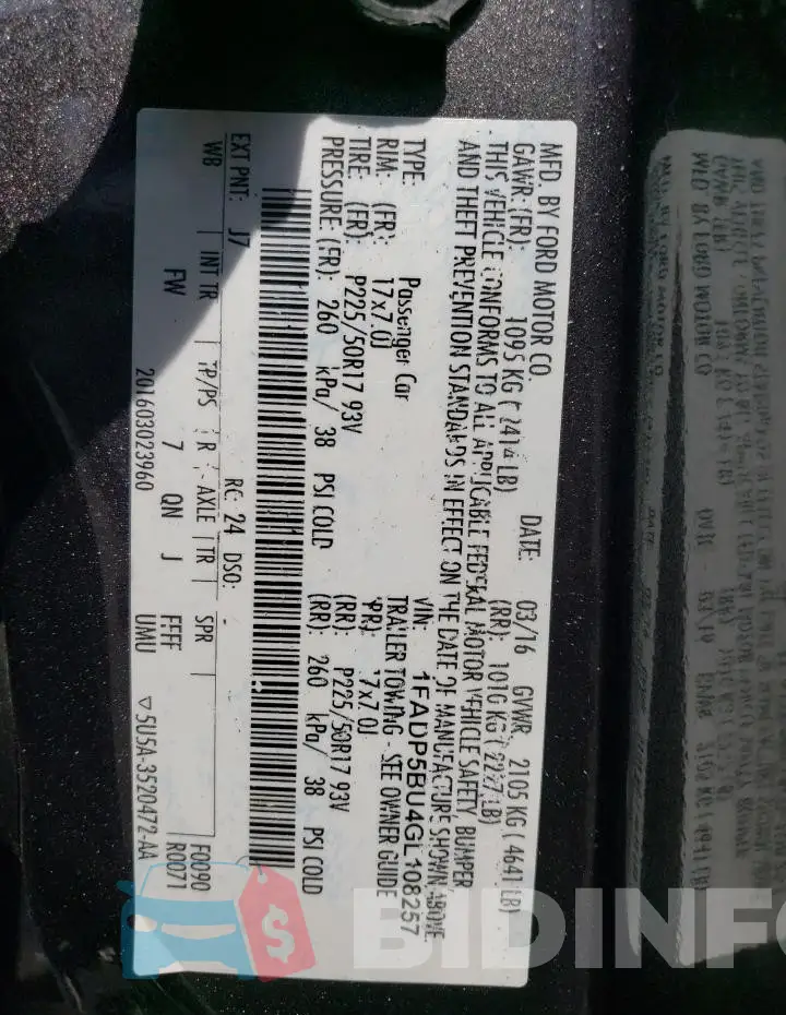 1FADP5BU4GL108257 Photo# 12