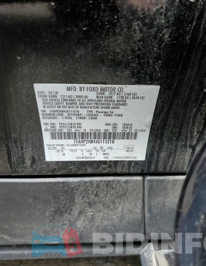 1FAHP2H84JG115218 Photo# 12