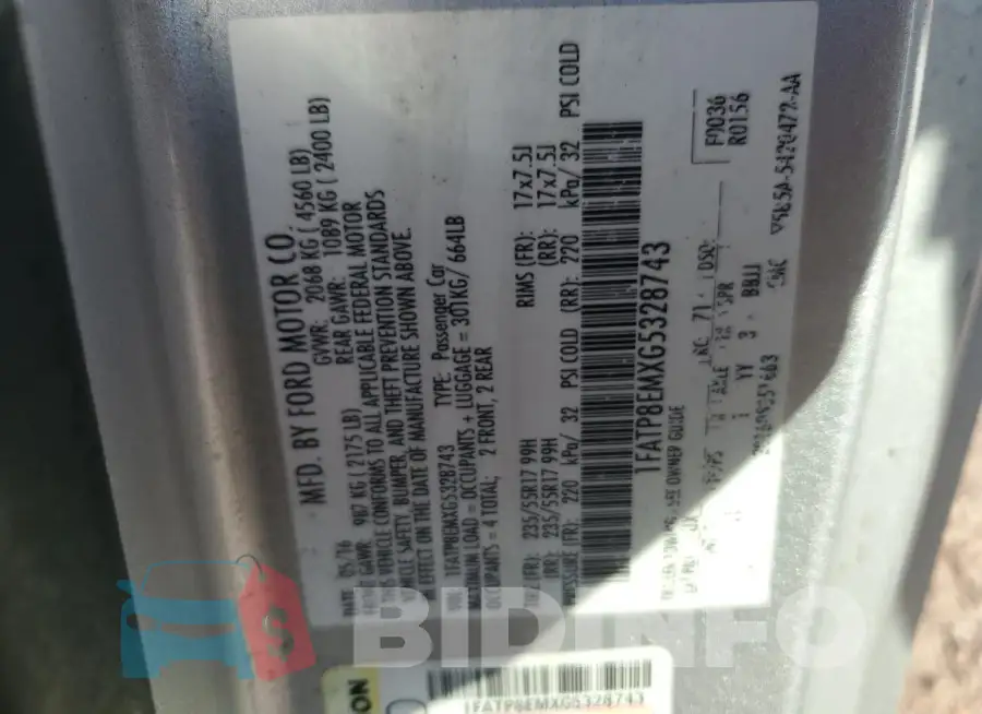 1FATP8EMXG5328743 Photo# 12