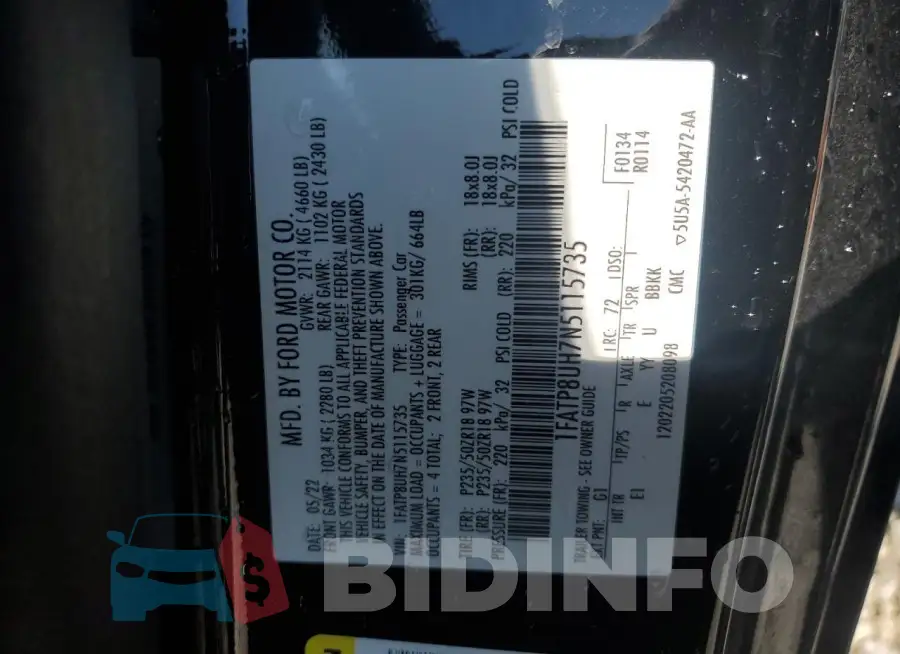 1FATP8UH7N5115735 Photo# 12