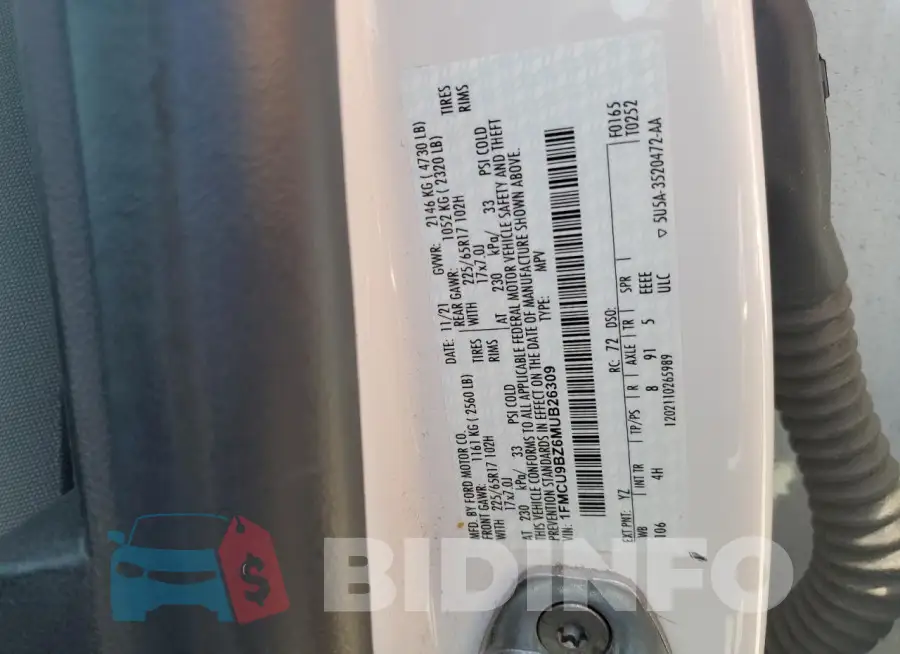 1FMCU9BZ6MUB26309 Photo# 12
