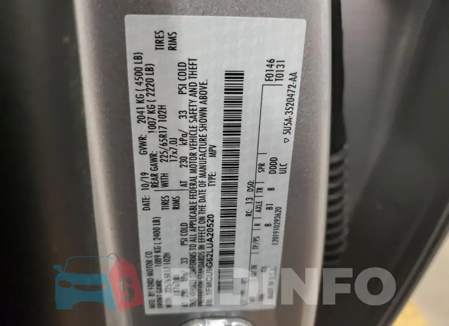 1FMCU9G62LUA20520 Photo# 12