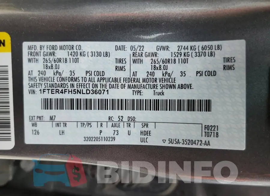 1FTER4FH5NLD36071 Photo# 13