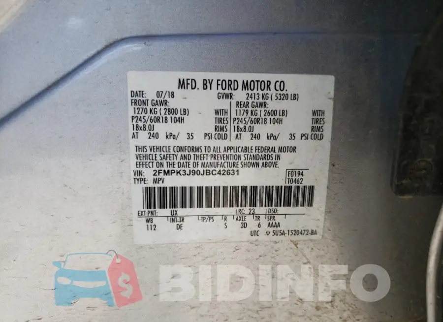 2FMPK3J90JBC42631 Photo# 13