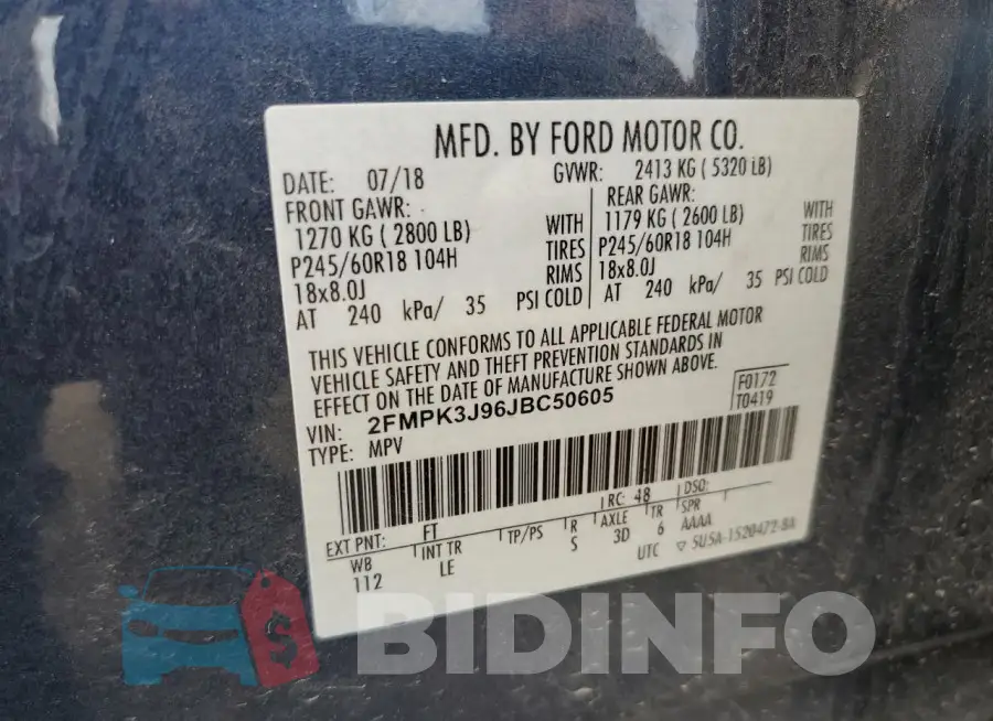 2FMPK3J96JBC50605 Photo# 12