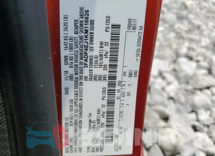 3FADP4EJ1KM116626 Photo# 12