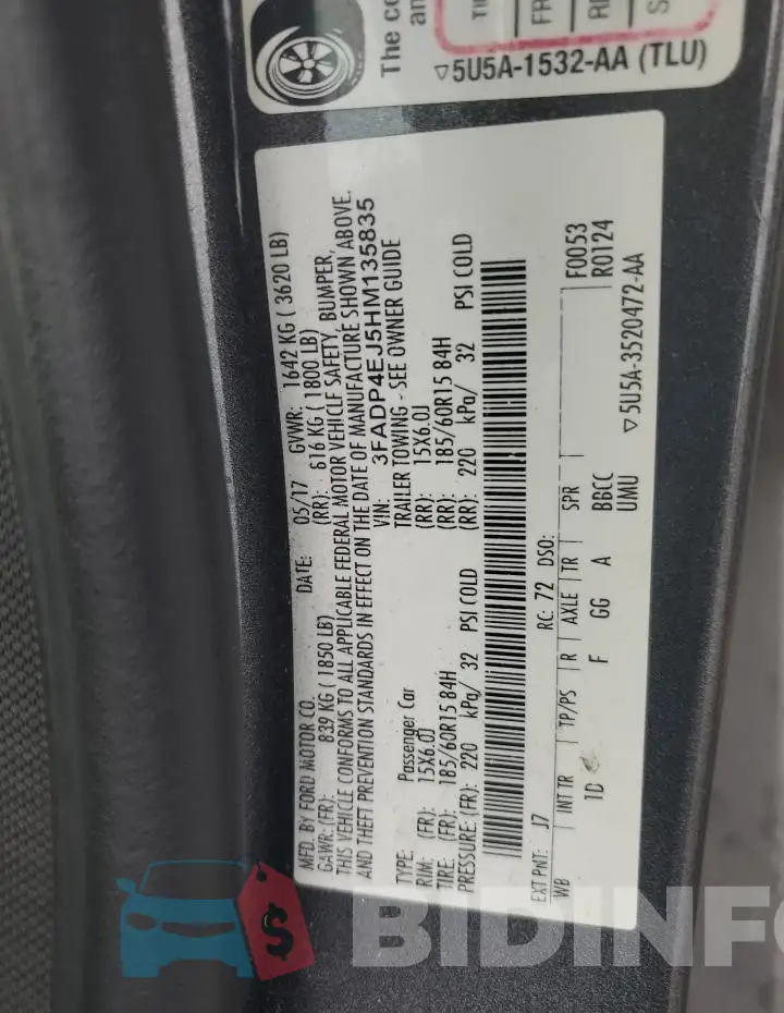 3FADP4EJ5HM135835 Photo# 12
