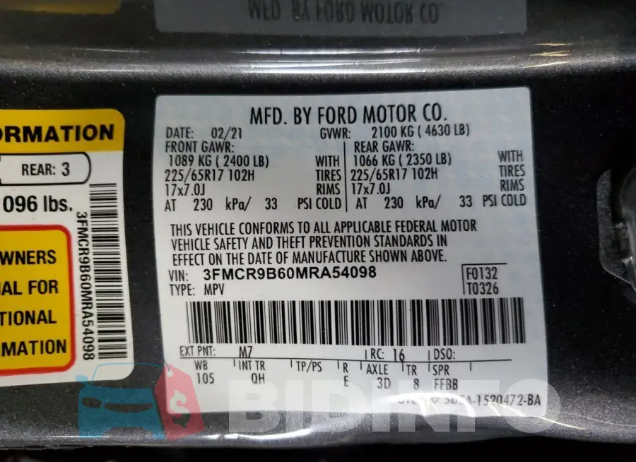 3FMCR9B60MRA54098 Photo# 13