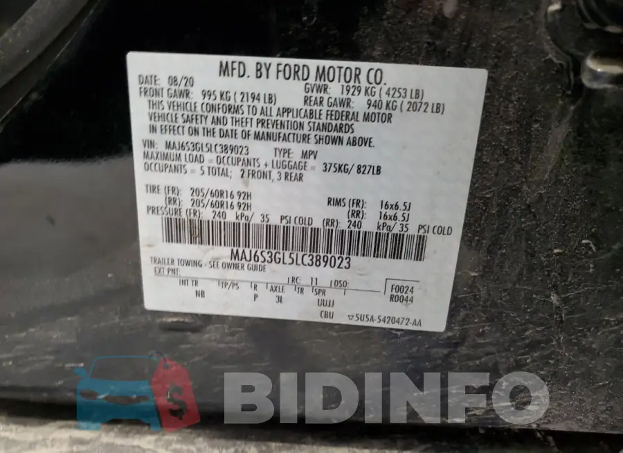 MAJ6S3GL5LC389023 Photo# 13