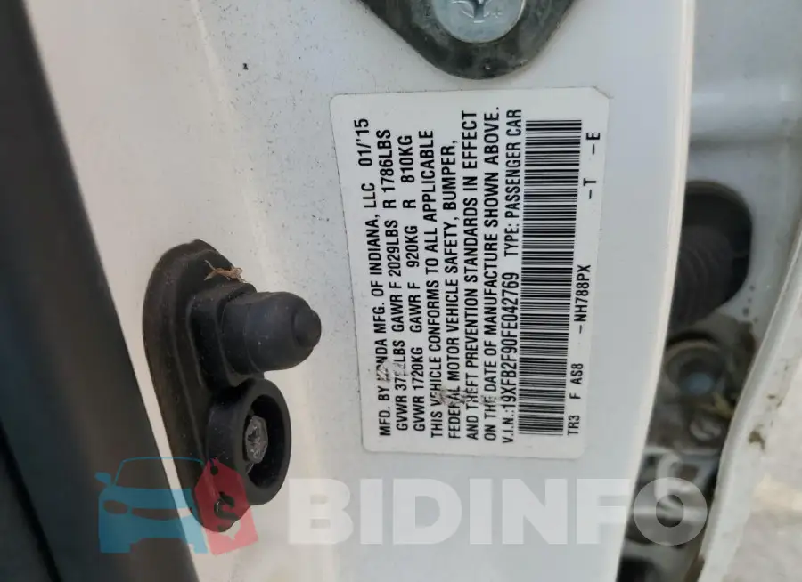 19XFB2F90FE042769 Photo# 12