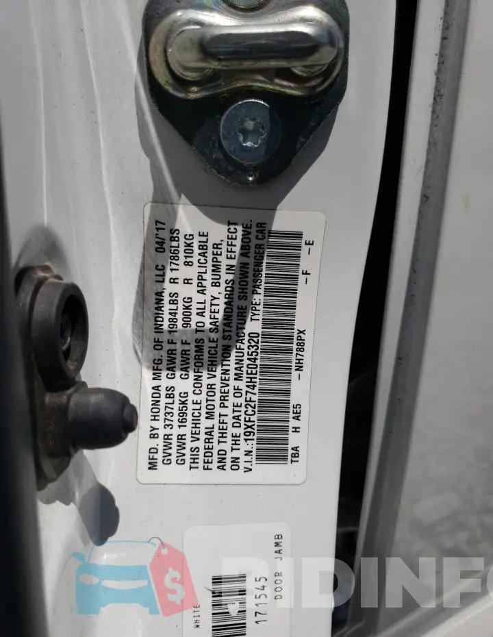 19XFC2F74HE045320 Photo# 12