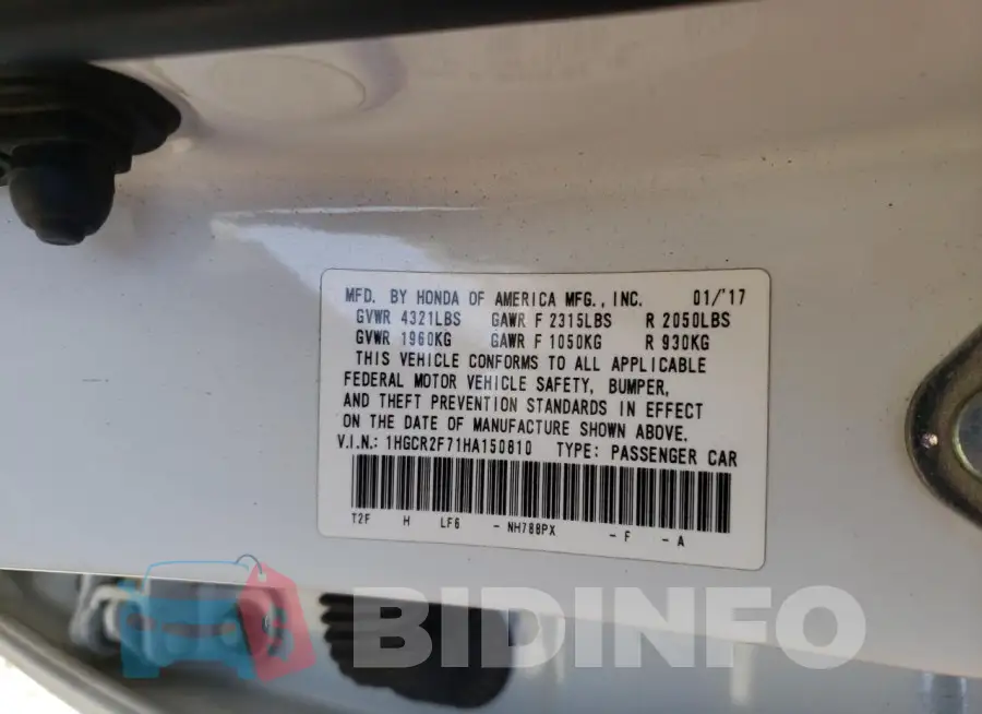 1HGCR2F71HA150810 Photo# 13