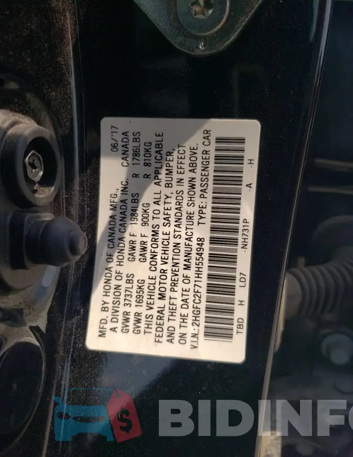 2HGFC2F71HH554948 Photo# 12