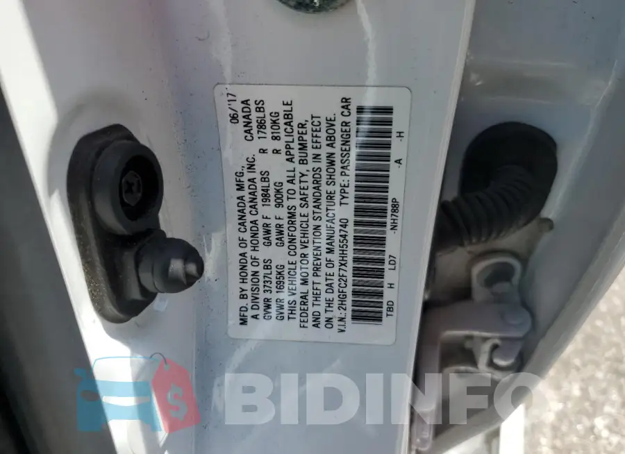 2HGFC2F7XHH554740 Photo# 12